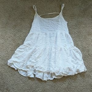 Brandy Melville Adjustable White Ruffle Dress S